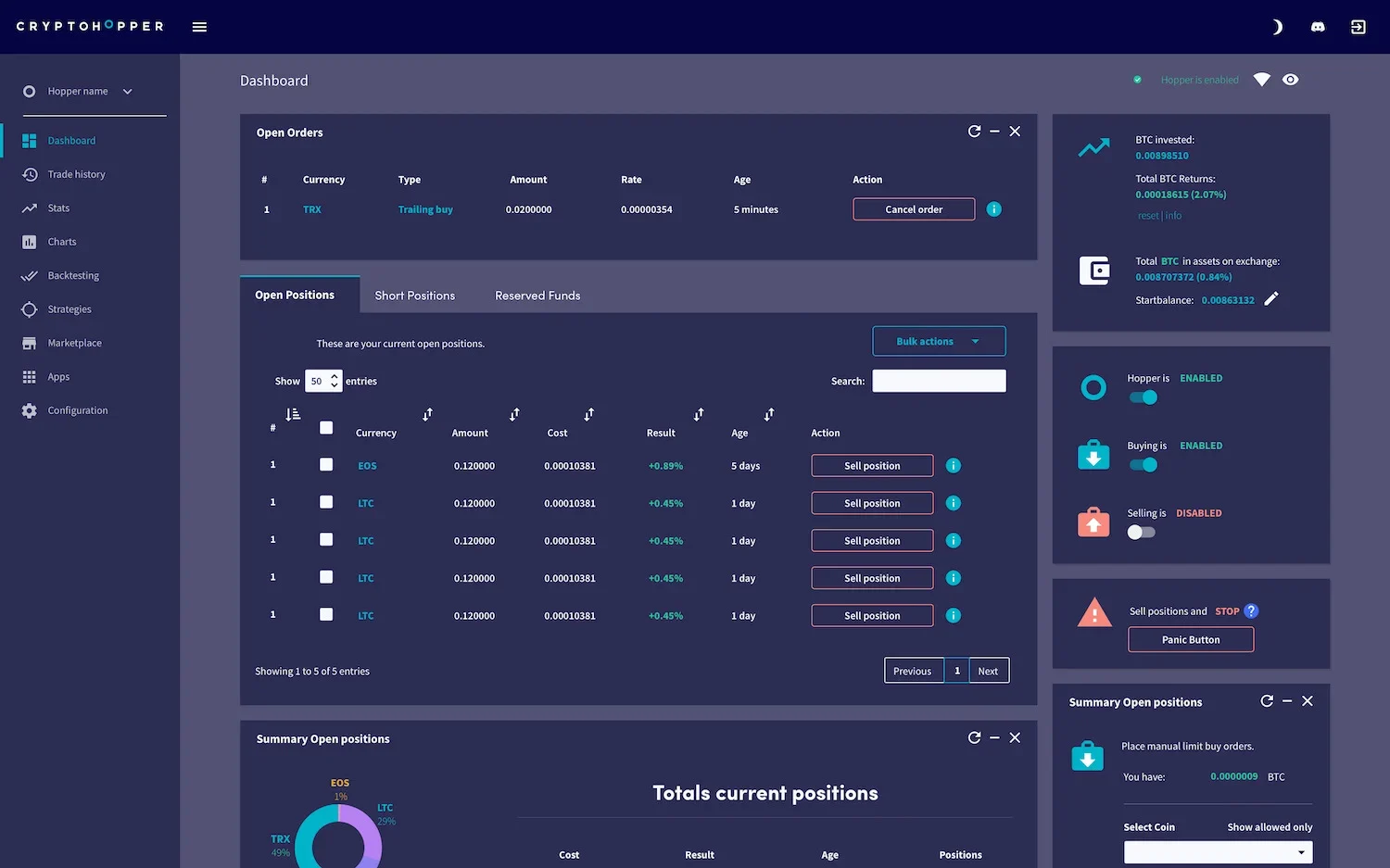 Cryptohopper trading bot